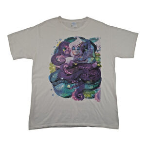 Disney The Little Mermaid Ursula Graphic T-Shirt White Men’s Large Retro Style